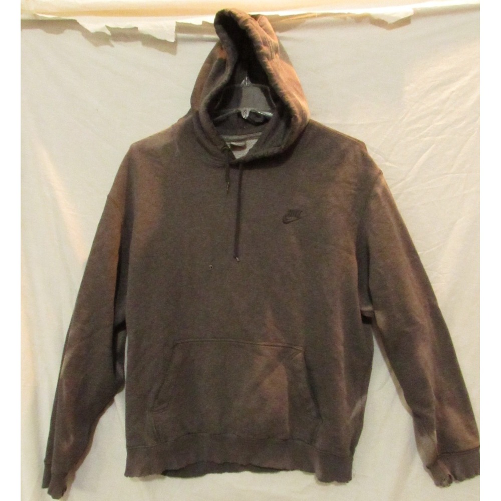 Thrashed Nike Gray Hoodie Bleached Worn Frayed edges  Mens XXL 2XL